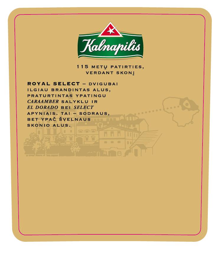 Prekės ženklas: Kalnapilis 115 METŲ PATIRTIES, VERDANT SKONĮ ROYAL SELECT